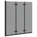 vidaXL Zuhanybeépítés Fekete 130 x 138 cm ESG üveg és alumínium