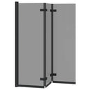 vidaXL Zuhanybeépítés Fekete 130 x 138 cm ESG üveg és alumínium
