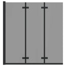 vidaXL Zuhanybeépítés Fekete 130 x 138 cm ESG üveg és alumínium