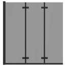 vidaXL Zuhanybeépítés Fekete 130 x 138 cm ESG üveg és alumínium