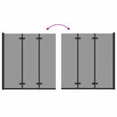 vidaXL Zuhanybeépítés Fekete 130 x 138 cm ESG üveg és alumínium