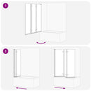 vidaXL Zuhanybeépítés Fekete 130 x 138 cm ESG üveg és alumínium