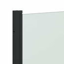 vidaXL Zuhanybeépítés Fekete 130 x 138 cm ESG üveg és alumínium