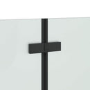 vidaXL Zuhanybeépítés Fekete 130 x 138 cm ESG üveg és alumínium