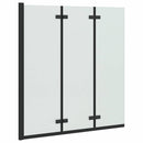 vidaXL Zuhanybeépítés Fekete 130 x 138 cm ESG üveg és alumínium