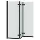 vidaXL Zuhanybeépítés Fekete 130 x 138 cm ESG üveg és alumínium