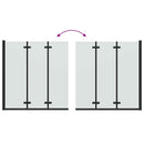 vidaXL Zuhanybeépítés Fekete 130 x 138 cm ESG üveg és alumínium