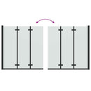 vidaXL Zuhanybeépítés Fekete 130 x 138 cm ESG üveg és alumínium
