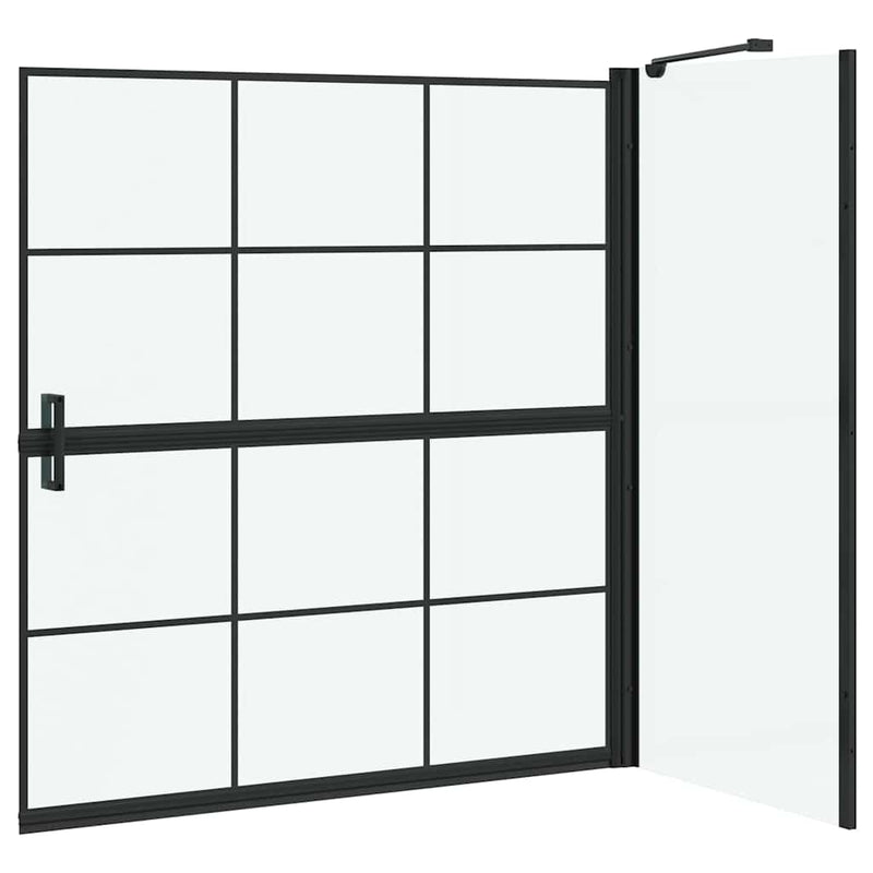 vidaXL Fürdő Zuhany Képernyő Fekete és átlátszó 116 x 67 x 129.5 cm