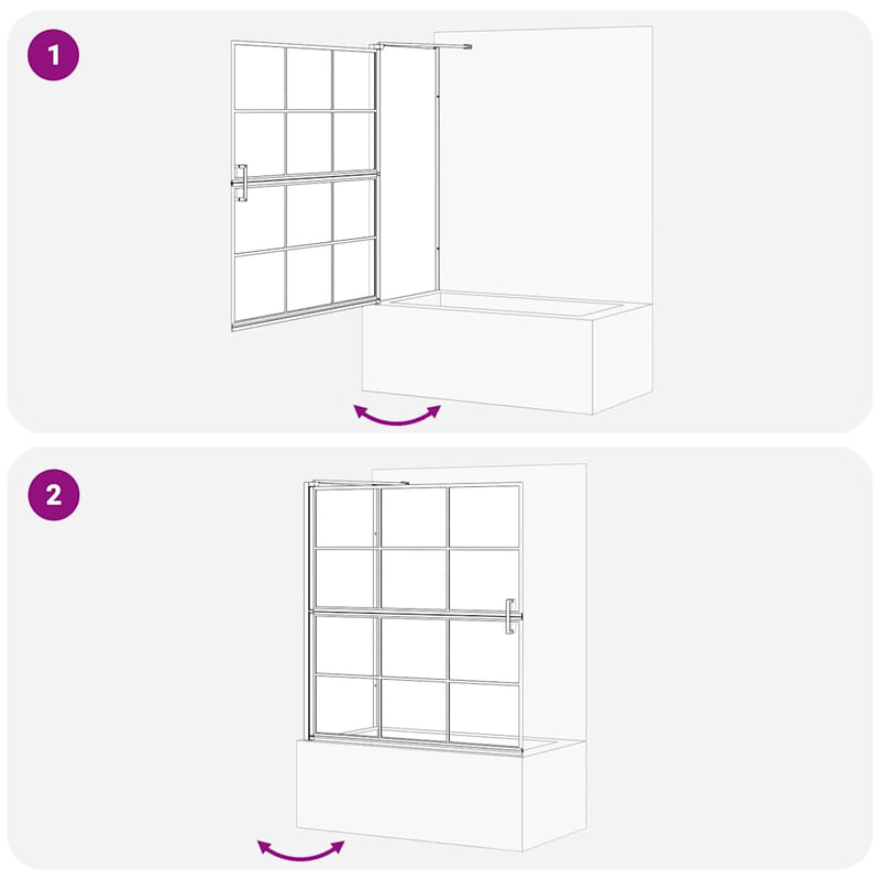 vidaXL Fürdő Zuhany Képernyő Fekete és átlátszó 116 x 67 x 129.5 cm