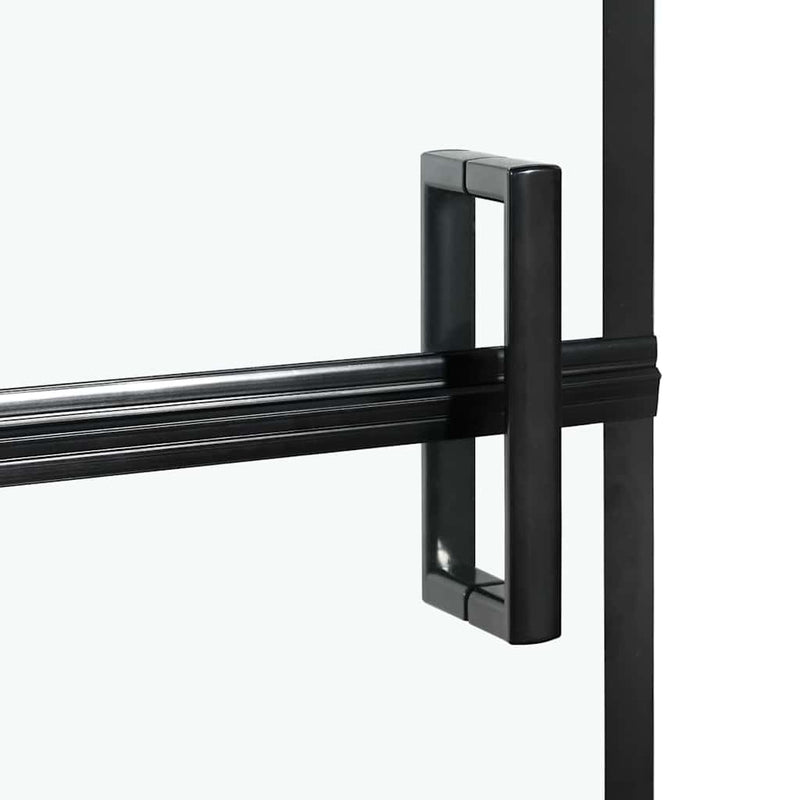 vidaXL Fürdő Zuhany Képernyő Fekete és átlátszó 100 x 67 x 129.5 cm