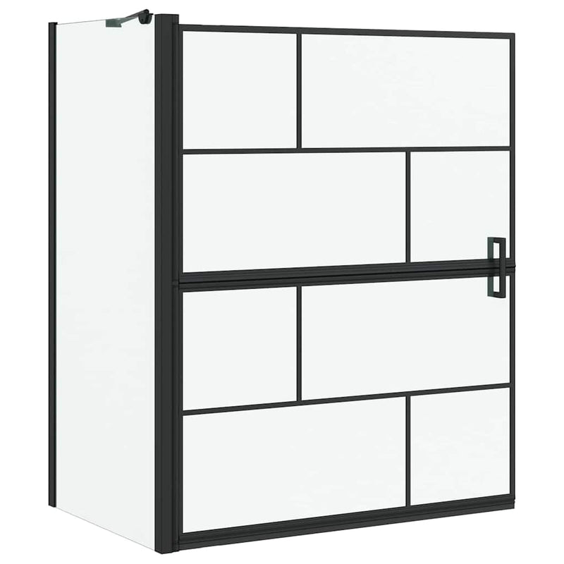 vidaXL Fürdő Zuhany Képernyő Fekete és átlátszó 100 x 67 x 129.5 cm
