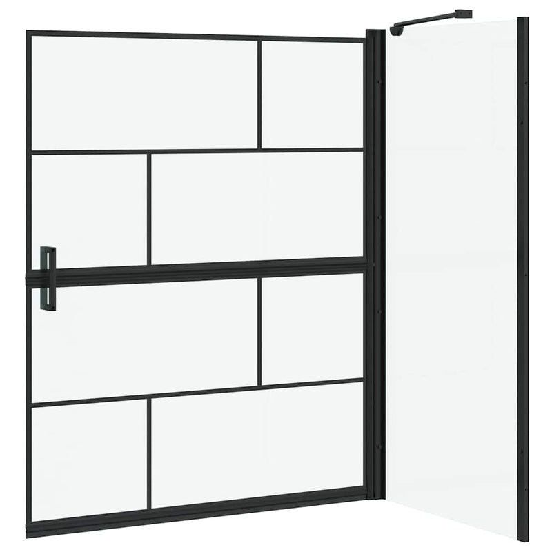 vidaXL Fürdő Zuhany Képernyő Fekete és átlátszó 100 x 67 x 129.5 cm