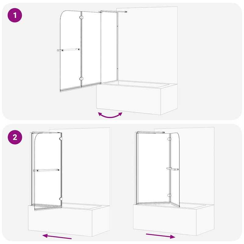 vidaXL Kétféle Összecsukható Zuhanyzárás Sötét Átlátszó