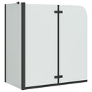 vidaXL Zuhanybeépítés Fekete 120 x 68 x 130 cm ESG üveg és alumínium