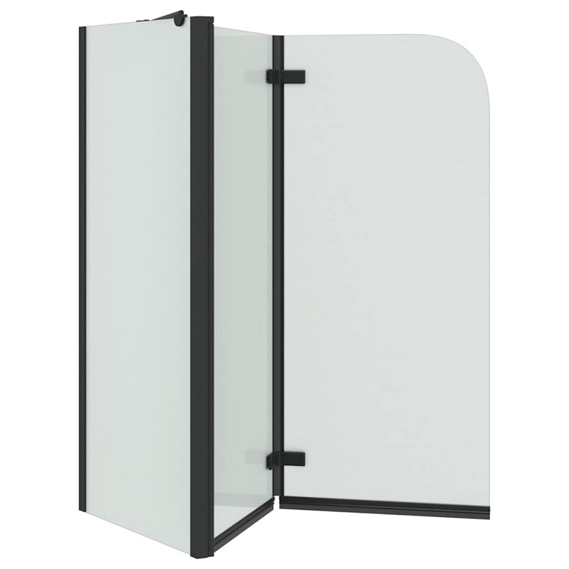 vidaXL Zuhanybeépítés Fekete 120 x 68 x 130 cm ESG üveg és alumínium