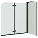 vidaXL Zuhanybeépítés Fekete 120 x 68 x 130 cm ESG üveg és alumínium