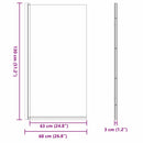vidaXL Fürdő Zuhany Képernyő Fekete 68 x 130 cm Edzett üveg