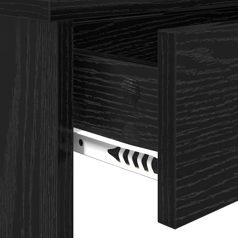 vidaXL Tükörrel Ellátott Öltözködőasztal Fekete tölgy 96 x 39 x 142 cm