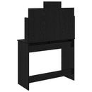 vidaXL Tükörrel Ellátott Öltözködőasztal Fekete tölgy 96 x 39 x 142 cm