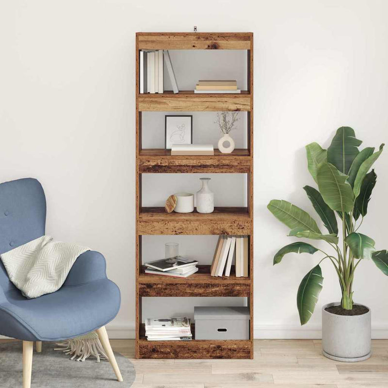 vidaXL Könyvespolc Régi fa 60 x 30 x 166 cm Faanyag