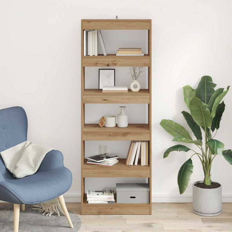 vidaXL Könyvespolc kézműves tölgy 60 x 30 x 166 cm Faanyag