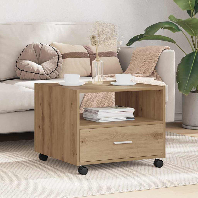 vidaXL Dohányzóasztal kézműves tölgy 55 x 55 x 45 cm Faanyag