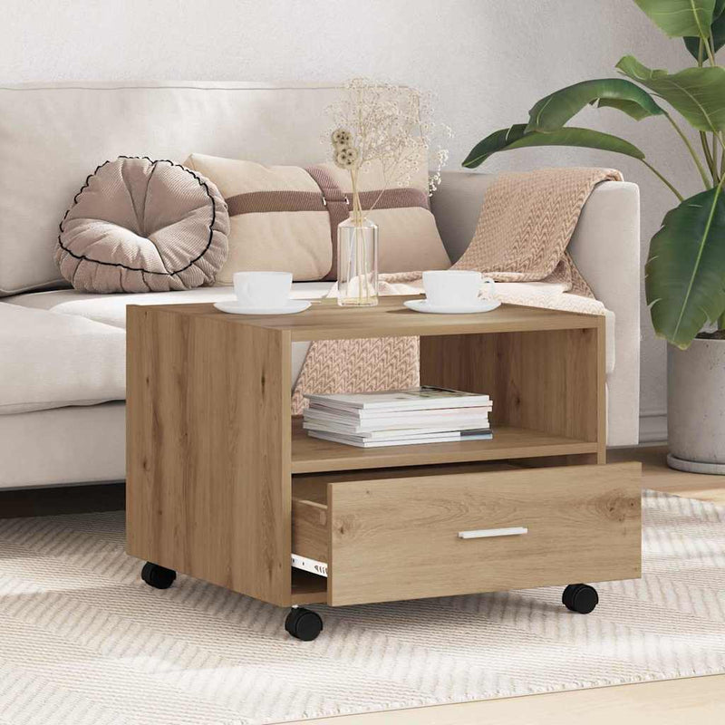 vidaXL Dohányzóasztal kézműves tölgy 55 x 55 x 45 cm Faanyag