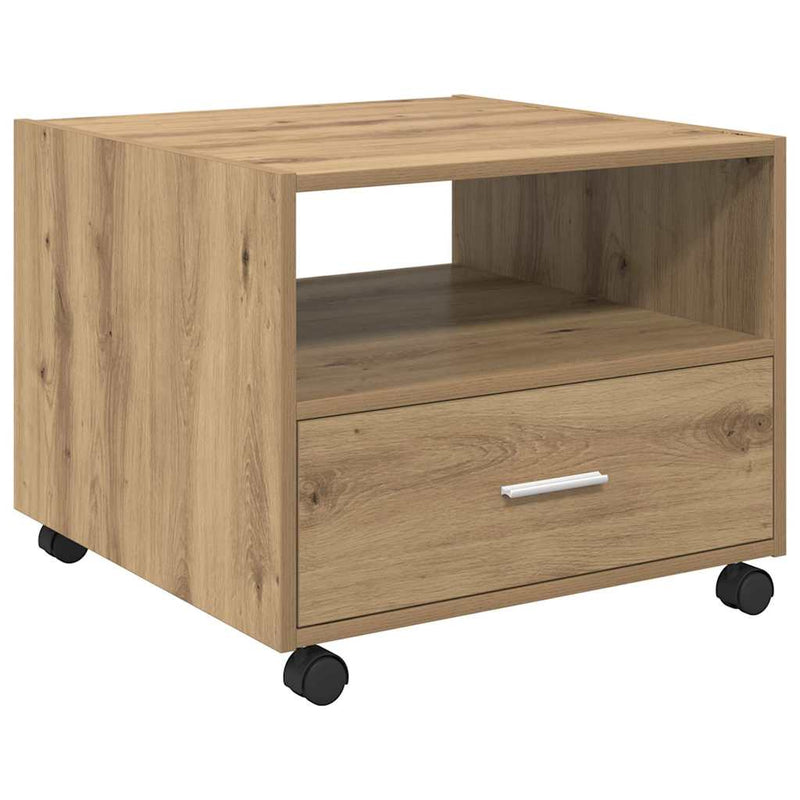 vidaXL Dohányzóasztal kézműves tölgy 55 x 55 x 45 cm Faanyag