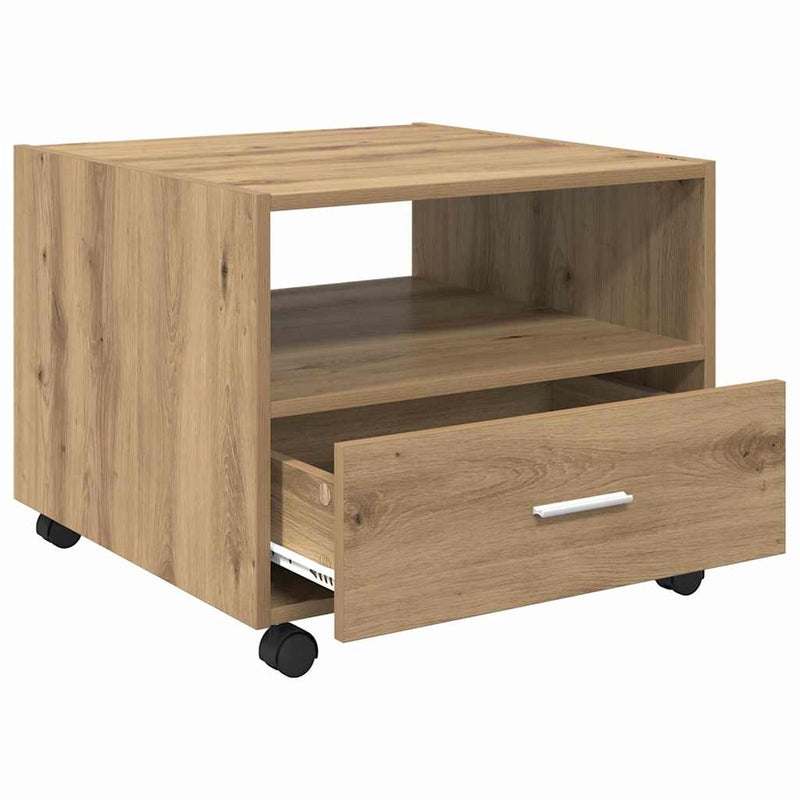 vidaXL Dohányzóasztal kézműves tölgy 55 x 55 x 45 cm Faanyag