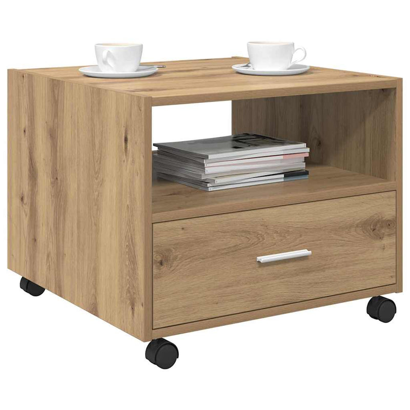 vidaXL Dohányzóasztal kézműves tölgy 55 x 55 x 45 cm Faanyag