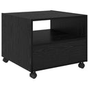 vidaXL Dohányzóasztal fiókkal Fekete tölgy 55 x 55 x 45 cm Faanyag