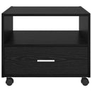 vidaXL Dohányzóasztal fiókkal Fekete tölgy 55 x 55 x 45 cm Faanyag