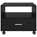 vidaXL Dohányzóasztal fiókkal Fekete tölgy 55 x 55 x 45 cm Faanyag