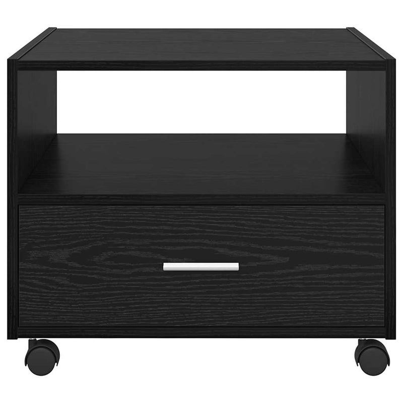 vidaXL Dohányzóasztal with Drawer Musta tammi 55 x 55 x 45 cm Faanyag
