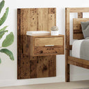 vidaXL Éjjeliszekrény fiókkal 2 pcs Öreg fa 50 x 32,5 x 80cm Faanyag