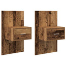 vidaXL Éjjeliszekrény fiókkal 2 pcs Öreg fa 50 x 32,5 x 80cm Faanyag