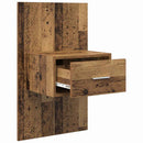 vidaXL Éjjeliszekrény fiókkal 2 pcs Öreg fa 50 x 32,5 x 80cm Faanyag