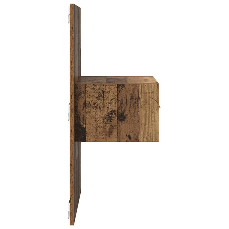 vidaXL Ágyat tartó szekrény 2 pcs Régi fa 48.5 x 32.5 x 80 cm Faanyag