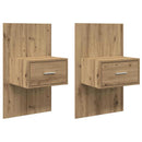vidaXL Éjjeliszekrény 2 pcs Artisan tölgy 50 x 32,5 x 80cm Faanyag