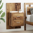 vidaXL Fali éjjeli szekrény 2 pcs Öreg fa 48,5 x 32,5 x 80 cm Faanyag