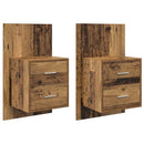 vidaXL Fali éjjeli szekrény 2 pcs Öreg fa 48,5 x 32,5 x 80 cm Faanyag