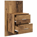 vidaXL Fali éjjeli szekrény 2 pcs Öreg fa 48,5 x 32,5 x 80 cm Faanyag