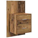 vidaXL Fali éjjeli szekrény 2 pcs Öreg fa 48,5 x 32,5 x 80 cm Faanyag