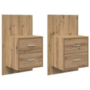 vidaXL Fali éjjeli szekrény 2 pcs Artisan tölgy 48,5 x 32,5 x 80 cm