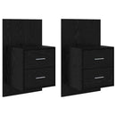 vidaXL Fali éjjeli szekrény 2 pcs Fekete tölgy 48,5 x 32,5 x 80 cm