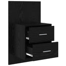 vidaXL Fali éjjeli szekrény 2 pcs Fekete tölgy 48,5 x 32,5 x 80 cm