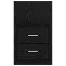 vidaXL Fali éjjeli szekrény 2 pcs Fekete tölgy 48,5 x 32,5 x 80 cm