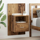 vidaXL Éjjeliszekrény fiókkal 2 pcs Öreg fa 50 x 32.5 x 80cm Faanyag