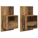 vidaXL Éjjeliszekrény fiókkal 2 pcs Öreg fa 50 x 32.5 x 80cm Faanyag